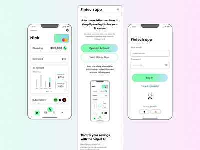 Finance service - Mobile app design figmadesign interaction interface research ui ux uxdesign