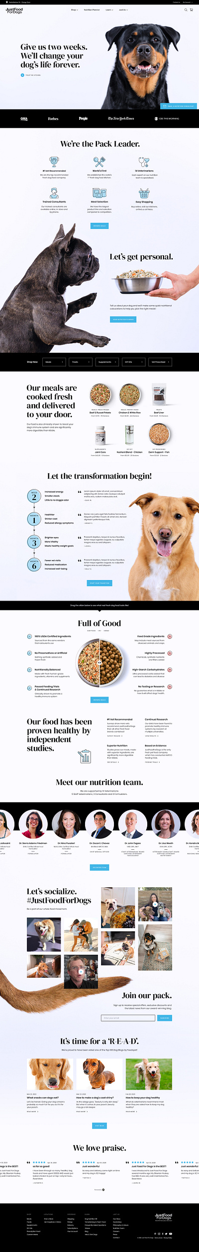 Website Design: Just Food For Dogs agency animal branding design digital dog dynamic graphic design hero homepage layout modern pet redesign subpage typography ui ux web website