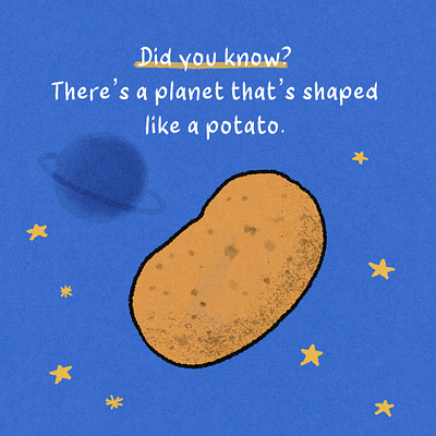 Potato planet did you know digital art digital illustration fact of the day fun fact fun fact illustrated illust illustration jormation planet potato