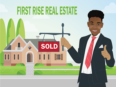 First Rise Real Estate adobe illustrator adobe photoshop digital arts graphic graphic designer image tracing potrait creator potrait image real state design real state logo selling desing thumup logo vector arts vector works