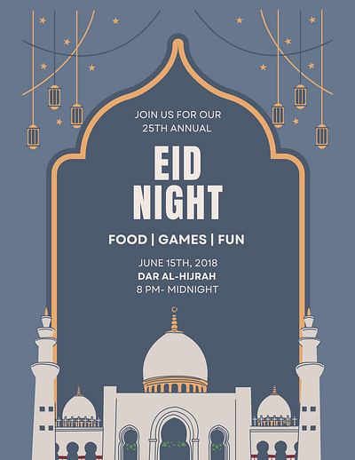 Eid Night Event Flyer branding design graphic design illustration vector