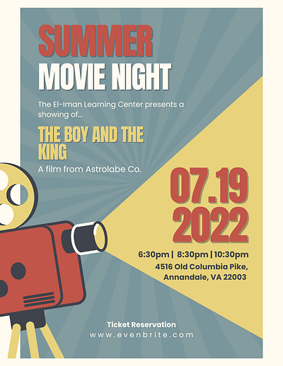 Summer Movie Night Event Flyer branding design graphic design typography vector