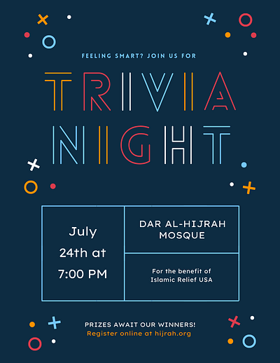 Blue Trivia Night Flyer branding design graphic design typography vector