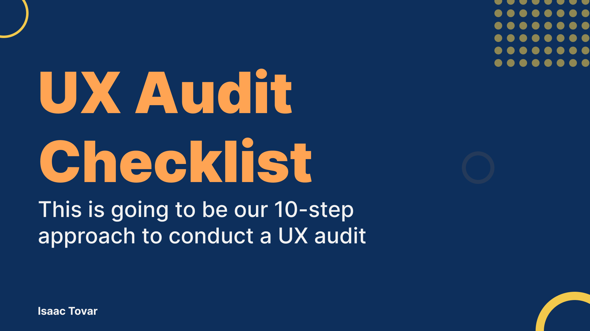 UX Audit Checklist By Isaac Tovar On Dribbble