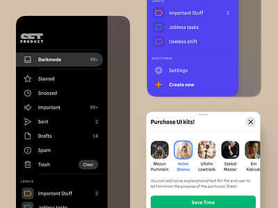 Figma mobile UI kit for iOS & Android apps android app branding button dark design figma flutter hamburger ios menu mobile navigation social swift templates ui ui kit