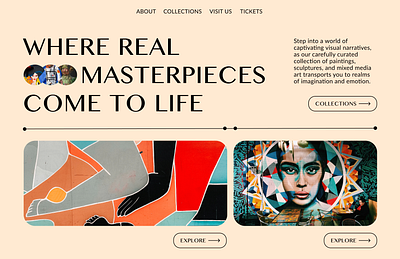 Art Gallery - Landing Page Concept art gallery figma design landing page web design