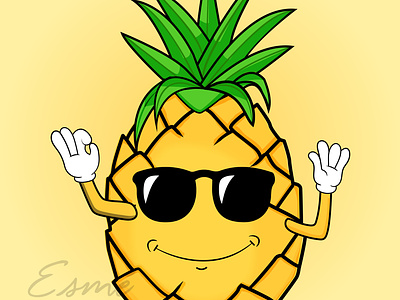 Pineapple cartoon cartoon design graphic design illustration illustrator vector