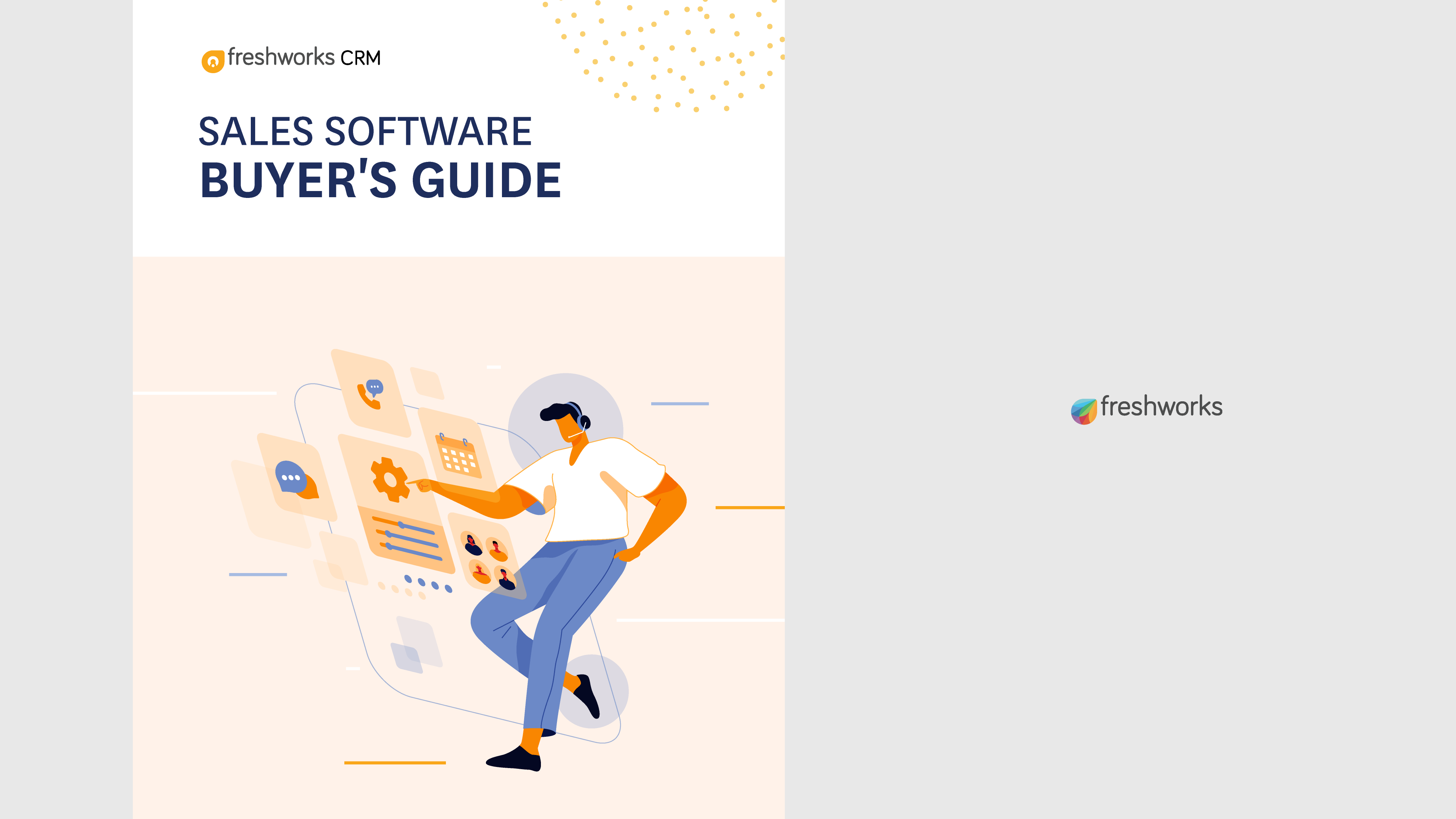 Freshworks CRM - Sales Software Buyer's Guide buyers guide crm ebook freshsales freshworks graphic design illustration prasanna venkatesh venkatesh prasanna