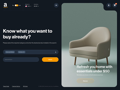 Amazon Redesign Concept amazon concept marketplace search simple ui