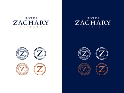 Hotel Zachary (Primary, Secondary and Simplified Logos) branding design graphic design logo typography vector