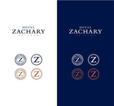 Hotel Zachary (Primary, Secondary and Simplified Logos) branding design graphic design logo typography vector