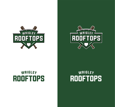 Wrigley Rooftops (Primary and Secondary Logos) branding design graphic design illustration logo typography vector