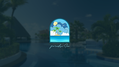 Paradise Inn - Logo Branding Design for a Hotel 3d animation brand design branding design flayer graphic design hotels identity illustration inn logo logo design motion graphics pool restaurants ui vector