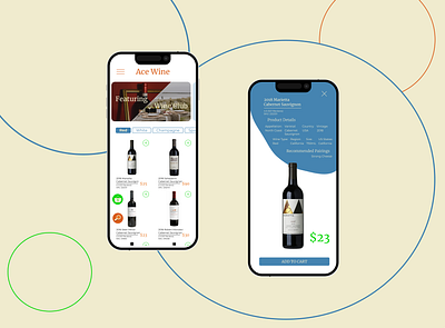 Ace Wine app design graphic design ui ux vector