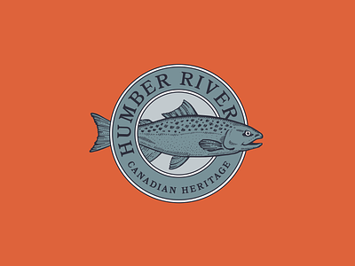 Humber River badge branding canada caribou creative design graphic design illustration laura prpich logo salmon vector vintage