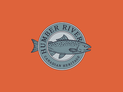 Humber River badge branding canada caribou creative design graphic design illustration laura prpich logo salmon vector vintage