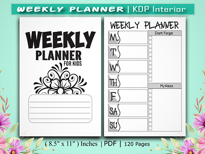 WEEKLY Planner / KDP INTERIOR weekly desk planner