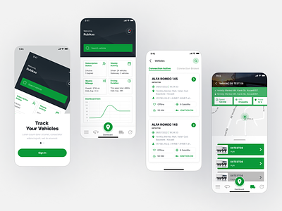 Vehicle Tracking App Screens mobileapp tracking mobile app ui design vehicle tracking web design