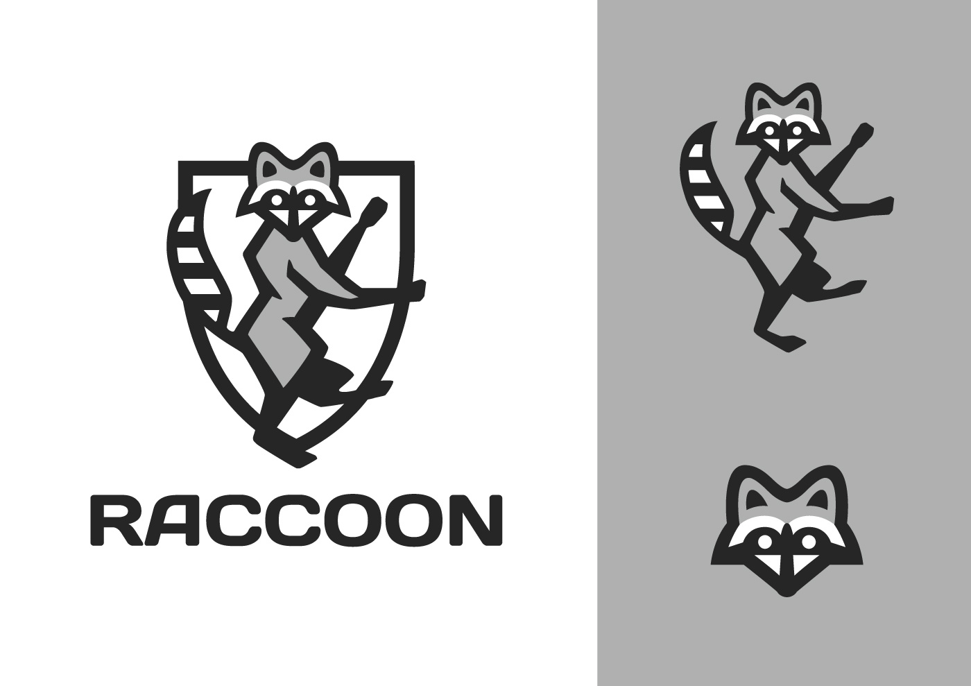 Raccoon Heraldry logo design by Mersad Comaga on Dribbble, image size:1400x989