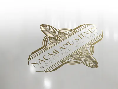 Art Deco Wedding Logo bespoke wedding logo custom monogram custom wedding logo design illustration logo luxury logo luxury wedding logo wedding logo wedding monogram