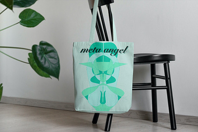 meta angel (tote bag concept) angel concept fka twigs green lady meta angel mockup tote bag