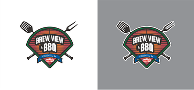 Brew, View & BBQ Logo branding design graphic design illustration logo typography vector