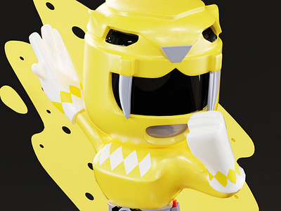 Yellow Power Ranger 3d 3dmodel blender character characterdesign charactermodeling comicbook comics digitalart modeling powerrangers