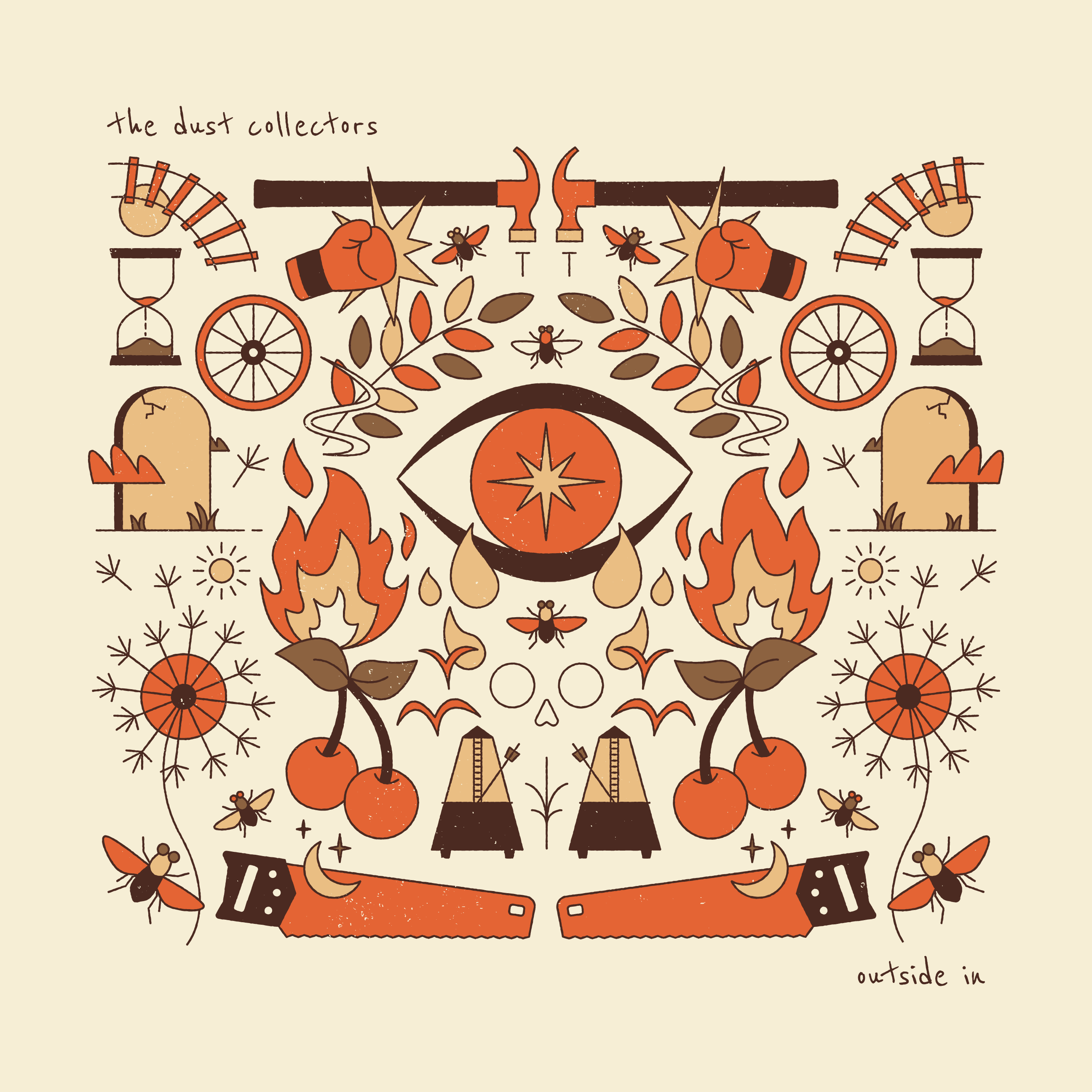 Outside In albumcover art design folk icon illustration record texture vintage