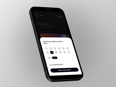 Efficiency and Convenience Delivery Slot Design. black branding checkout deliveryslot design ui ux