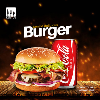 Kentos Burger Flyer design branding burger business flyer graphic design logo