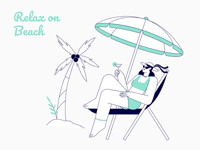 Relax on Beach 2d animation animated illustration animation beach chair coctail creattie holiday illustration lottie lottie animation motion graphics ocean palm tree relax relax on beach sea cost tourism travel vacation