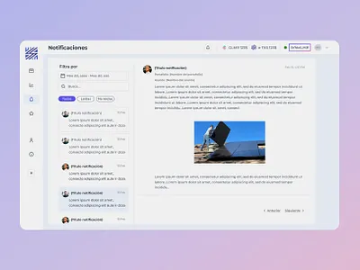 Notification panel dashboard desktop notification panel ui ux