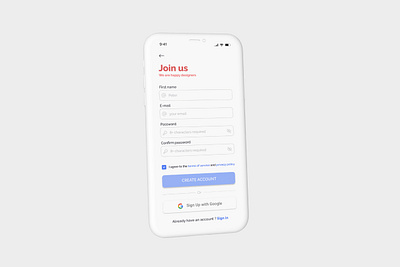 UI Mobile Design - Sign Up Form 001 dailyui figma form illustrator mobile design sign up form signup ui ui mobile user interface