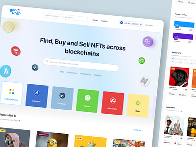 Genadrop: Multi chain NFT Marketplace blockchain design marketplace nft ui ux