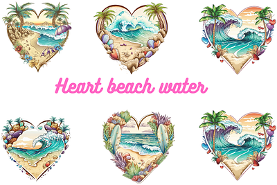 Heart beach water beach cliparts heart water
