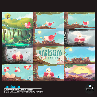 Shakira-Acróstico art direction children children illustration cute illus illustration lyric video music music video shakira