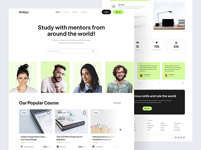 Ambys Landing Page benefits cta footer hero landing page minimalist website online courses website reviews ui website website design