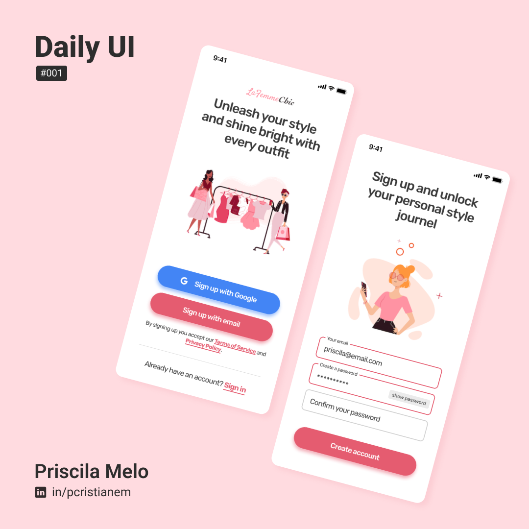 Example of Daily UI #001 - Sign up