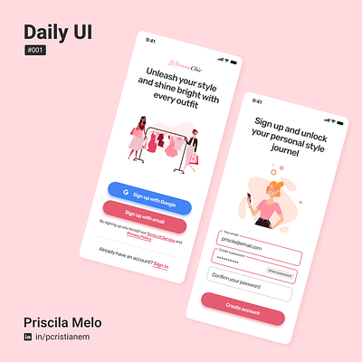 Daily UI #001 - Sign up 001 app dailyui mobile signup ui uidesign ux uxdesign