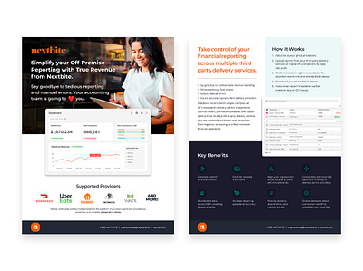Nextbite - True Revenue product 1-sheeter design graphic design layout