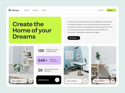 Olimpus - Design Interior design design interior figma green image interior minimalis purple tranding ui user interface ux web web design webdesign website white
