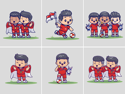 Indonesia Soccer Sea Games Winner🇮🇩👦🏻⚽🥇 activity ball caricature celebration champion character cute flag football gold icon illustration kids logo medals people sea games sea games 2023 soccer sports