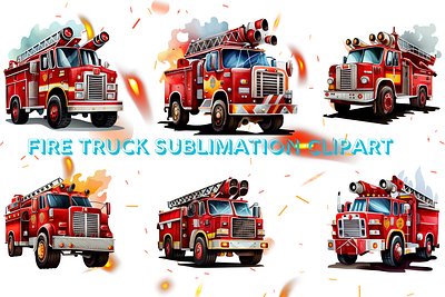Fire Truck Sublimation Clipart fire fire truck fire truck clipart