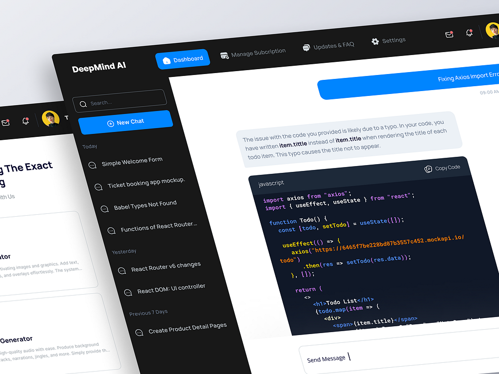 DeepMind AI - Dashboard AI Generator by Aryo Romadhon for Enver Studio ...