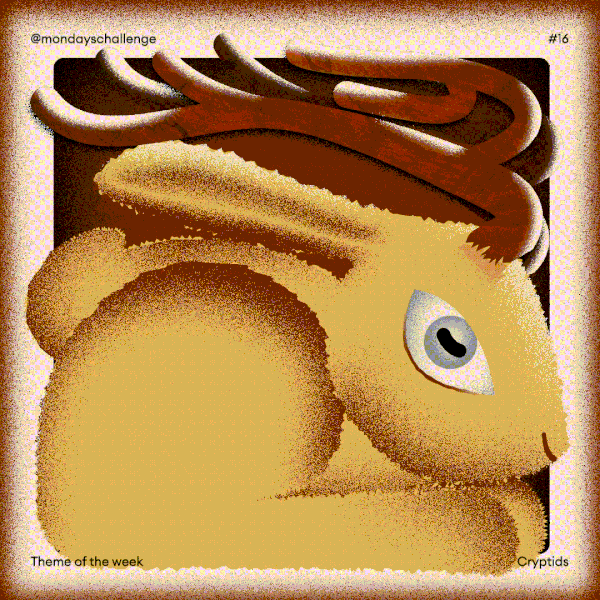 Jackalope - Cryptid for Monday challenge 2d animation after effects animation character illustration motion design motion graphics