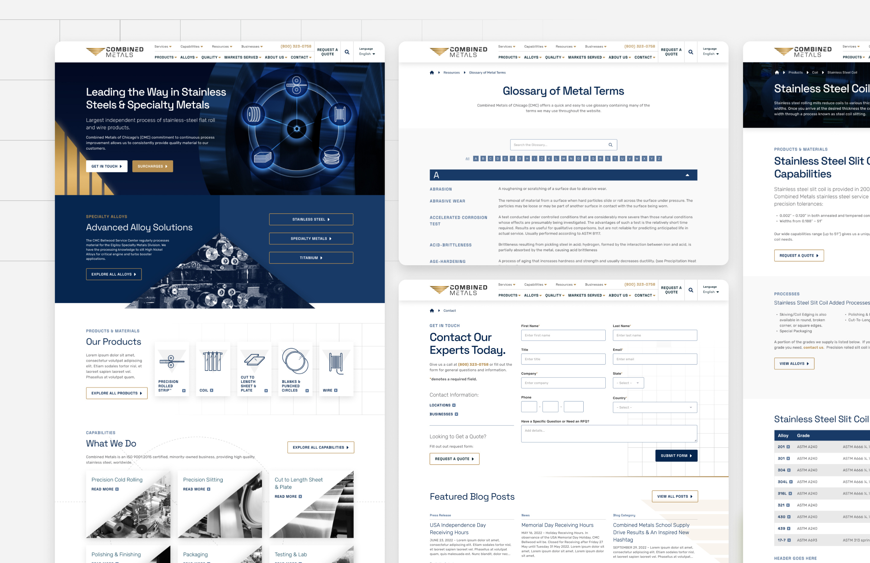 Example of Metal Supplier Website
