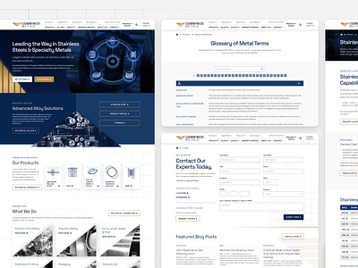 Metal Supplier Website blue glossary iconography metal user experience user interface web design