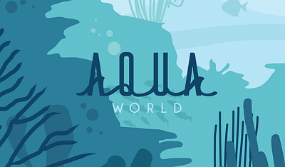 Aqua World Rebrand Concept branding digital art graphic design illustration logo
