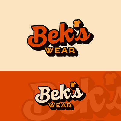 Bek's wear clothing graphic design logo retro typography vector vintage