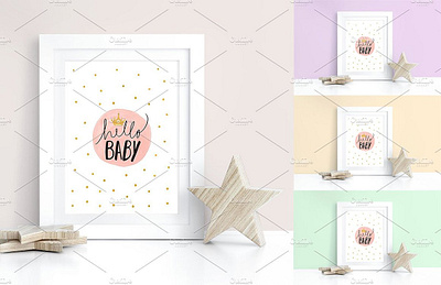 Kids Room Wall/Frame Star MockUp png psd jpg